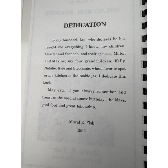 Treasured Recipes From The Kitchen Of Mural E. Fisk Spiral-Bound Cookbook 1990s - Picture 14 of 16
